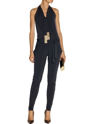 michael kors jump suit|michael kors embellished halter jumpsuit.